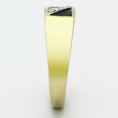 Jewellery Kingdom Mens Signet Simulated Diamonds Onyx Pinky Ring (Gold) - Jewelry Rings - British D'sire