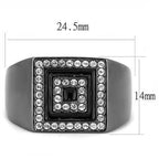 Jewellery Kingdom Mens Signet Square Pinky Stainless Steel 15CT Ring (Black) - Jewelry Rings - British D'sire