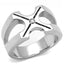 Jewellery Kingdom Mens Signet Stainless Steel Cross Cubic Zirconia Pinky Stamped Ring - Jewelry Rings - British D'sire