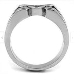 Jewellery Kingdom Mens Signet Stainless Steel Cross Cubic Zirconia Pinky Stamped Ring - Jewelry Rings - British D'sire