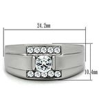 Jewellery Kingdom Mens Signet Stainless Steel Cubic Zirconia Clear All Sizes Ring (Silver) - Jewelry Rings - British D'sire