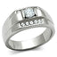 Jewellery Kingdom Mens Signet Stainless Steel Cubic Zirconia Clear All Sizes Ring (Silver) - Jewelry Rings - British D'sire