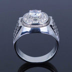 Jewellery Kingdom Mens Signet Stainless Steel Stamped Cubic Zirconia Ring (Silver) - Jewelry Rings - British D'sire