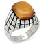 Jewellery Kingdom Mens Signet Tigers Eye Pinky Stainless Steel 316L Tusk Stamped Ring (Brown) - Jewelry Rings - British D'sire