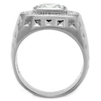 Jewellery Kingdom Mens Silver Signet Pinky Sterling Silver 5 Carat Cushion Cut Ring - Jewelry Rings - British D'sire