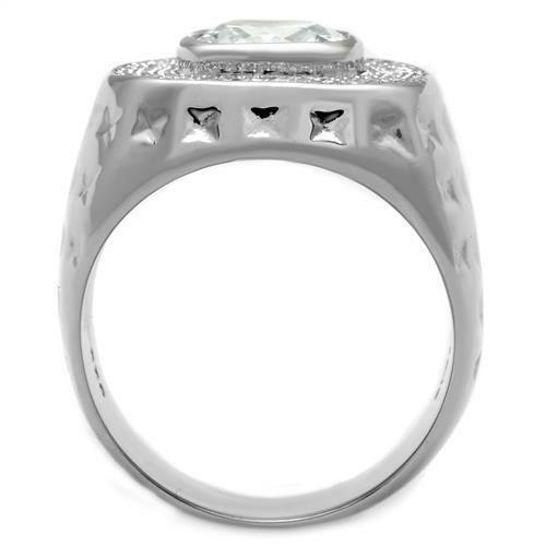 Jewellery Kingdom Mens Silver Signet Pinky Sterling Silver 5 Carat Cushion Cut Ring - Jewelry Rings - British D'sire