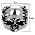 Jewellery Kingdom Mens Skull Claw No Stone Stainless Steel Biker Goth Signet Ring (Silver) - Jewelry Rings - British D'sire