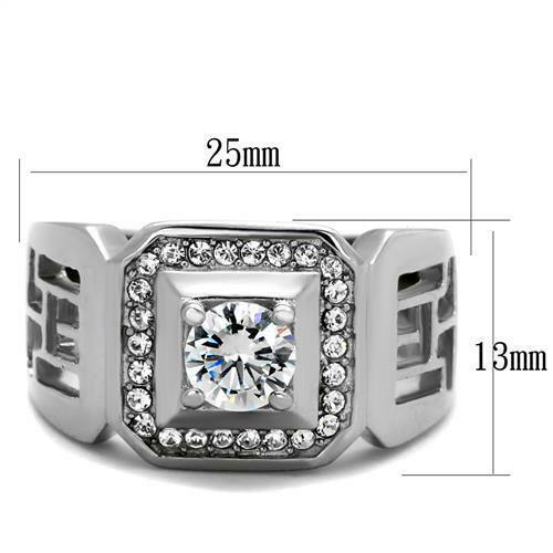 Jewellery Kingdom Mens Solitaire Accents Greek Key Pinky Signet Ring - Rings - British D'sire