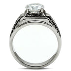 Jewellery Kingdom Mens Solitaire Cz Signet Pinky 5 Carat Stainless Steel All Size Ring (Silver) - Jewelry Rings - British D'sire