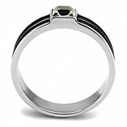 Jewellery Kingdom Mens Solitaire Diamond Pinky Signet Band 6mm Ring (Black) - Rings - British D'sire