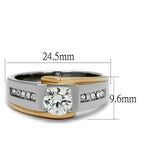 Jewellery Kingdom Mens Solitaire Pinky Signet Cz Rose Gold Stainless Steel 2 Carat Ring - Jewelry Rings - British D'sire