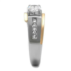 Jewellery Kingdom Mens Solitaire Pinky Signet Cz Rose Gold Stainless Steel 2 Carat Ring - Jewelry Rings - British D'sire