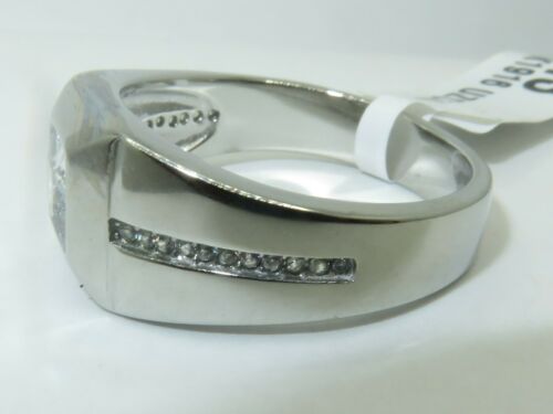 Jewellery Kingdom Mens Solitaire Signet Pinky Stainless Steel Cubic Zirconia Ring (Silver) Secondary image