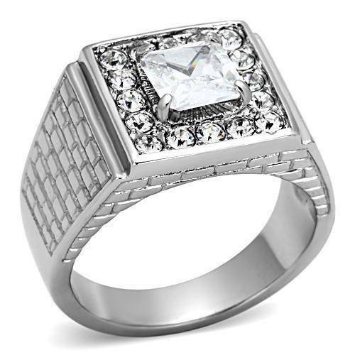 Jewellery Kingdom Mens Square Signet 4 carat Cubic Zirconia Ring - Rings - British D'sire Main image