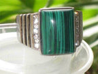 Jewellery Kingdom Mens Stainless Steel Stainless Steel 1.5 Carat Green Emerald Cut Malachite Ring - Jewelry Rings - British D'sire