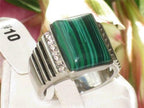 Jewellery Kingdom Mens Stainless Steel Stainless Steel 1.5 Carat Green Emerald Cut Malachite Ring - Jewelry Rings - British D'sire