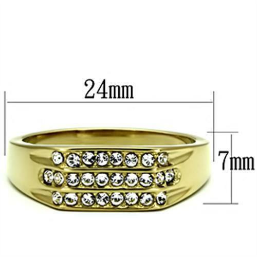 Jewellery Kingdom Mens Steel Signet Pinky Cubic Zirconia Smart Realistic Ring (Gold) Secondary image