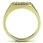 Jewellery Kingdom Mens Steel Signet Pinky Cubic Zirconia Smart Realistic Ring (Gold) - Jewelry Rings - British D'sire