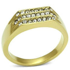 Jewellery Kingdom Mens Steel Signet Pinky Cubic Zirconia Smart Realistic Ring (Gold) - Jewelry Rings - British D'sire