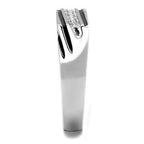 Jewellery Kingdom Mens Sterling Silver Pinky Signet Cubic Zirconia Ring (Silver) - Rings - British D'sire