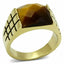 Jewellery Kingdom Mens Tigers Eye Semi Precious Signet 18kt Steel Pinky Gold Ring - Jewelry Rings - British D'sire