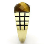 Jewellery Kingdom Mens Tigers Eye Semi Precious Signet 18kt Steel Pinky Gold Ring - Jewelry Rings - British D'sire
