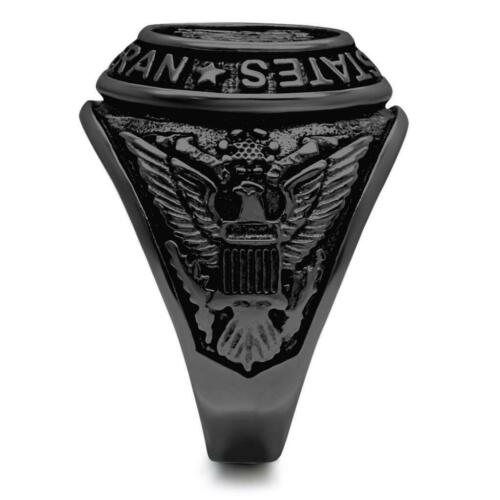 Jewellery Kingdom Mens Veteran Signet Pinky Black Military Stainless Steel No Stone Ring - Jewelry Rings - British D'sire