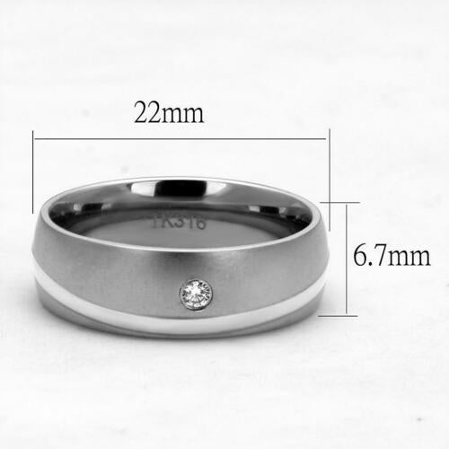Jewellery Kingdom Mens Wedding Band Diamond Stainless Steel 7mm Thumb Signet Ring (Silver) Secondary image