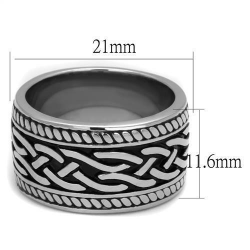 Jewellery Kingdom Mens Wedding Pinky Signet Thumb Band 11mm Stainless Steel Ring (Black) Secondary image