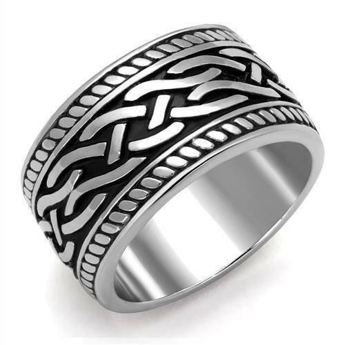Jewellery Kingdom Mens Wedding Pinky Signet Thumb Band 11mm Stainless Steel Ring (Black) - Engagement Rings - British D'sire Main image