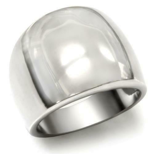 Jewellery Kingdom No Stone Dome Stainless Steel Chunky Highly Polished Ladies Ring (Silver) - Jewelry Rings - British D'sire