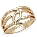Jewellery Kingdom No Stone Flat Steel Pretty Elegant Weave Ladies Rose Gold Ring Band - Jewelry Rings - British D'sire