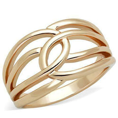 Jewellery Kingdom No Stone Flat Steel Pretty Elegant Weave Ladies Rose Gold Ring Band - Jewelry Rings - British D'sire