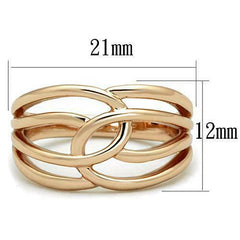 Jewellery Kingdom No Stone Flat Steel Pretty Elegant Weave Ladies Rose Gold Ring Band - Jewelry Rings - British D'sire