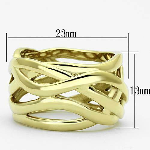 Jewellery Kingdom No Stone Setting Flat 18KT Stainless Steel  Ladies Ring Band (Gold) - Rings - British D'sire