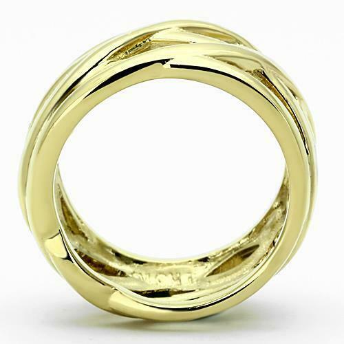 Jewellery Kingdom No Stone Setting Flat 18KT Stainless Steel  Ladies Ring Band (Gold) - Rings - British D'sire