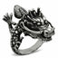 Jewellery Kingdom No Stone Stainless Steel Detailed Biker Goth Ladies Dragon Ring (Silver) - Jewelry Rings - British D'sire
