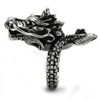 Jewellery Kingdom No Stone Stainless Steel Detailed Biker Goth Ladies Dragon Ring (Silver) - Jewelry Rings - British D'sire