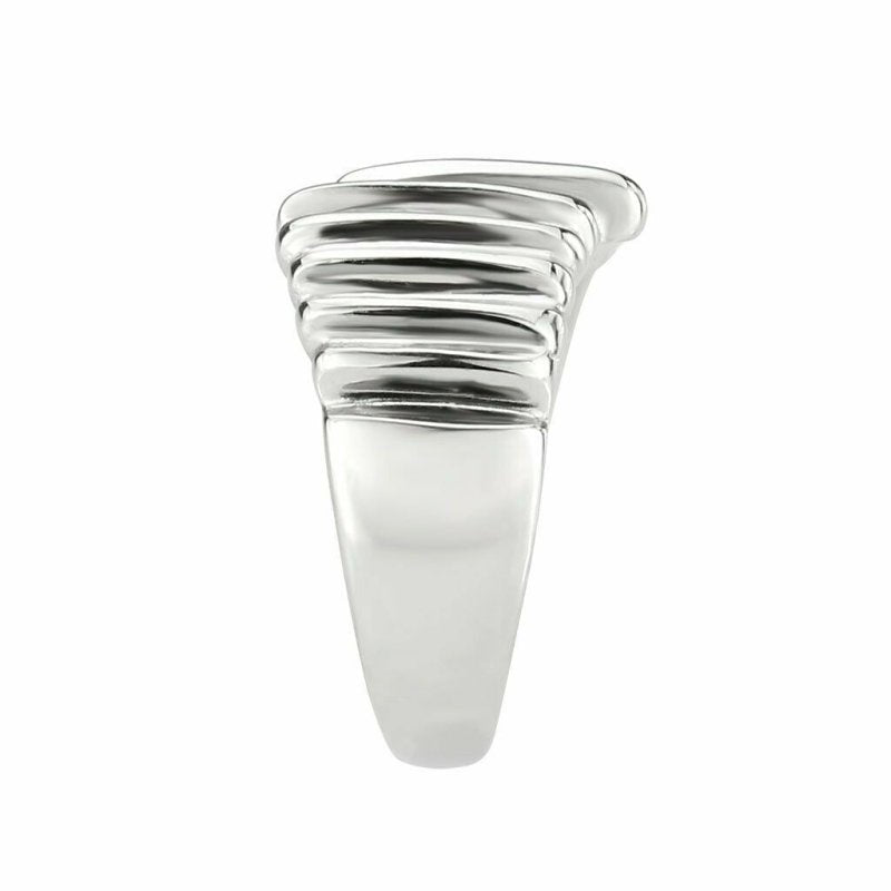 Jewellery Kingdom No Stone Stainless Steel Highly Polished Elegant Ladies Silver Ring Band - Jewelry Rings - British D'sire