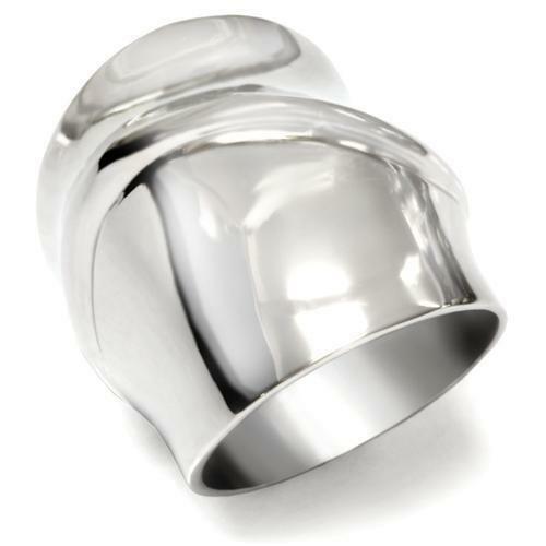 Jewellery Kingdom No Stone Wide Silver Contemporary Designer Ladies Stainless Steel Ring - Rings - British D'sire