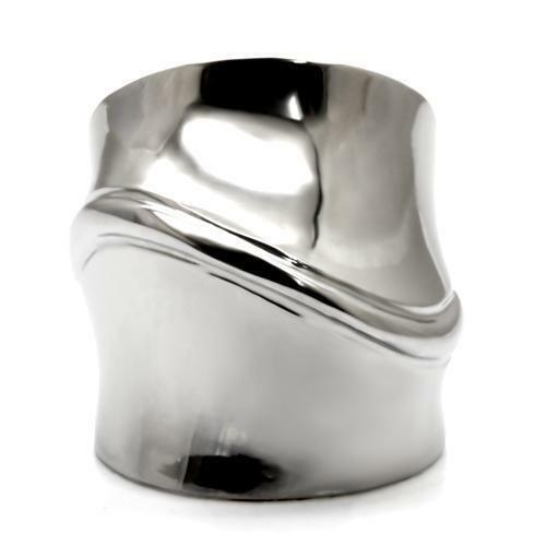 Jewellery Kingdom No Stone Wide Silver Contemporary Designer Ladies Stainless Steel Ring - Rings - British D'sire