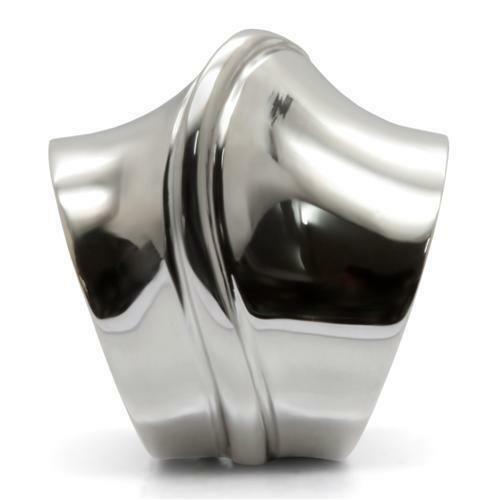 Jewellery Kingdom No Stone Wide Silver Contemporary Designer Ladies Stainless Steel Ring - Rings - British D'sire