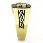 Jewellery Kingdom Onyx Black Signer Military Pinky Steel 18kt Mens Gold Masonic Ring - Jewelry Rings - British D'sire