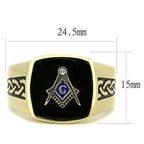 Jewellery Kingdom Onyx Black Signet Military Pinky Steel 18kt Mens Gold Masonic Ring - Jewelry Rings - British D'sire