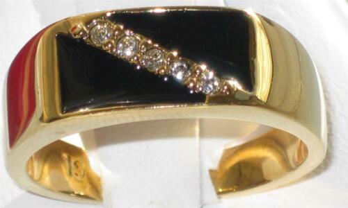 Jewellery Kingdom Onyx Signet Pinky 18kt Steel Black Cubic Zirconia Classy Mens Gold Ring - Jewelry Rings - British D'sire Main image