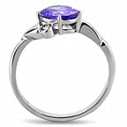 Jewellery Kingdom Oval Amethyst Ladies 150CT Cubic Zirconia Stainless Steel Ring (Purple & Silver) - Jewelry Rings - British D'sire