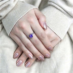 Jewellery Kingdom Oval Amethyst Ladies 150CT Cubic Zirconia Stainless Steel Ring (Purple & Silver) - Jewelry Rings - British D'sire