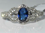Jewellery Kingdom Oval Cubic Zirconia Accents Fancy Elegant Stainless Steel Ladies Sapphire Ring - Jewelry Rings - British D'sire
