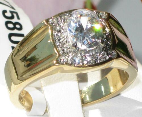 Jewellery Kingdom Oval Pinky Signet Cubic Zirconia Stainless Steel Mens Gold Ring - Jewelry Rings - British D'sire Main image