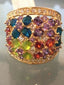Jewellery Kingdom Oval Sapphire Amethyst Silver Multi Colour Gold Simulated Diamond Ring - Rings - British D'sire